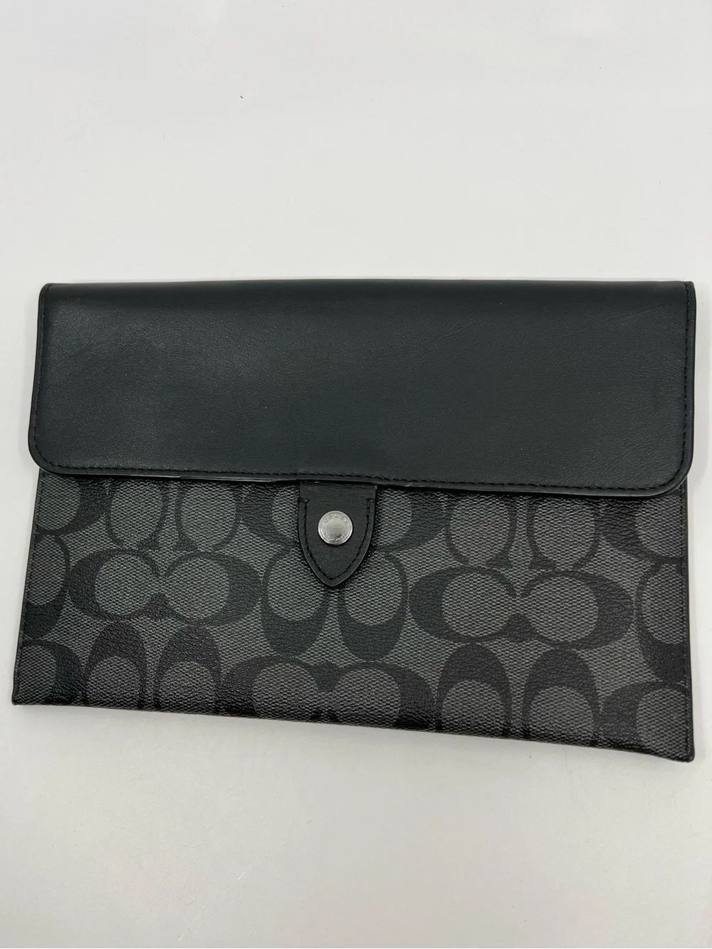 Coach Mini Tablet Sleeve In Signature Canvas Style # C2024 Gunmetal/Charcoal
